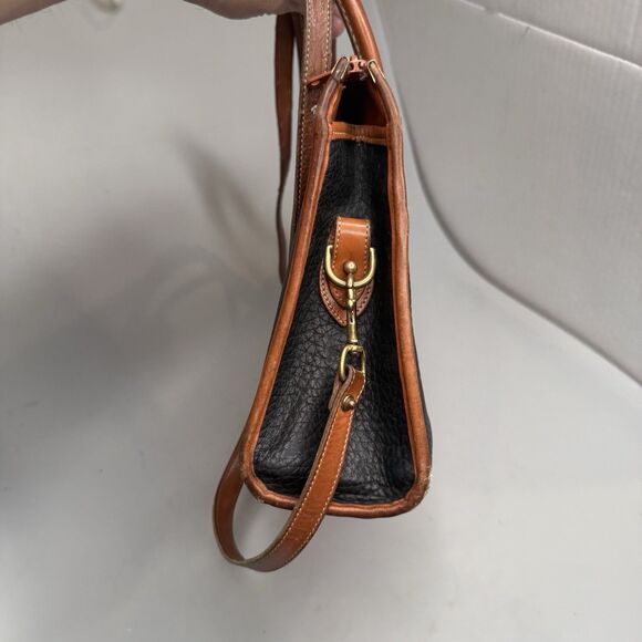 Dooney & Bourke Vintage AWL Satchel Black Pebble Brown Trim Model A5 085771 -GUC - Picture 5 of 16